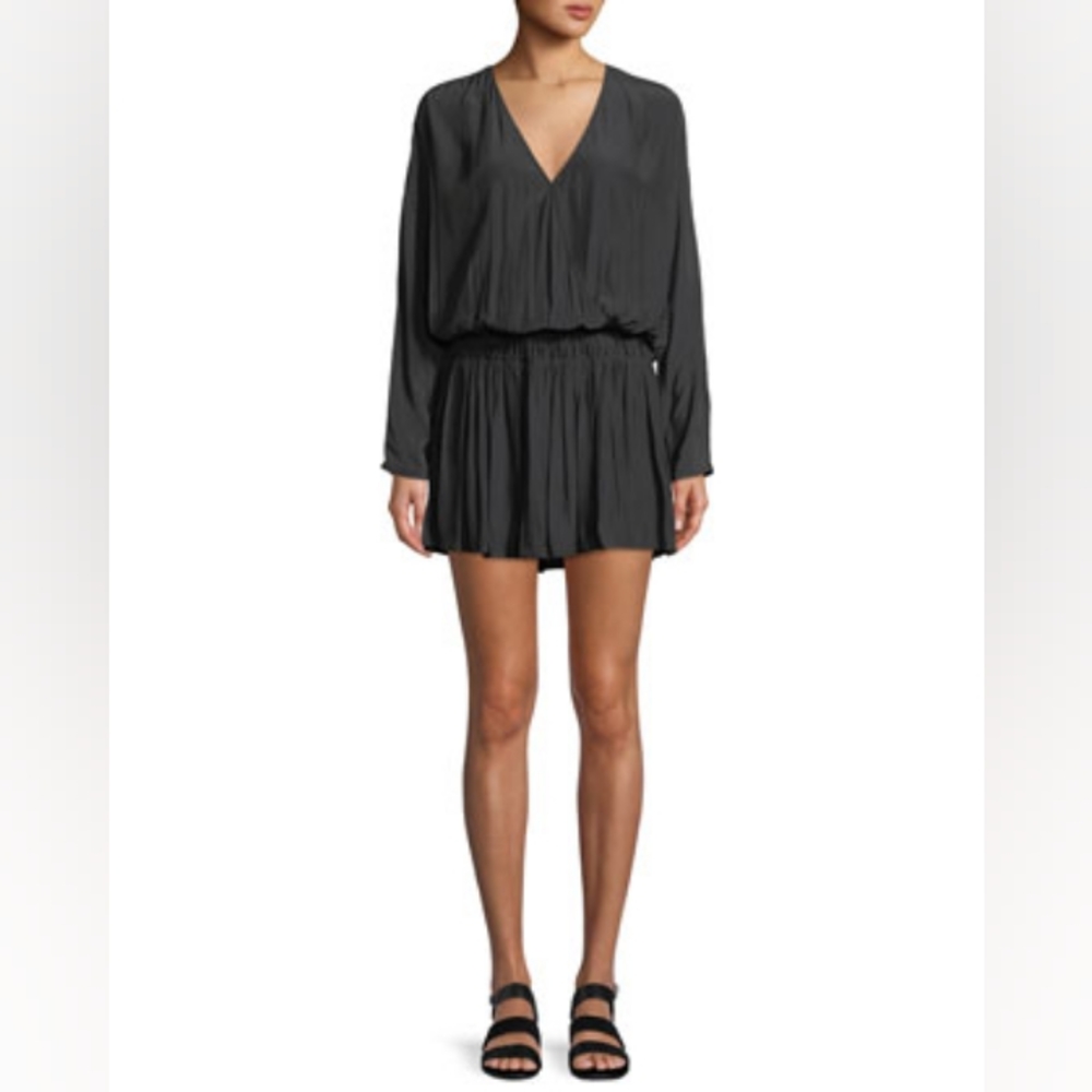 Ramy Brook Mabel Minidress Long Sleeve Batwing Women's Sz Medium Charcoal Gray
